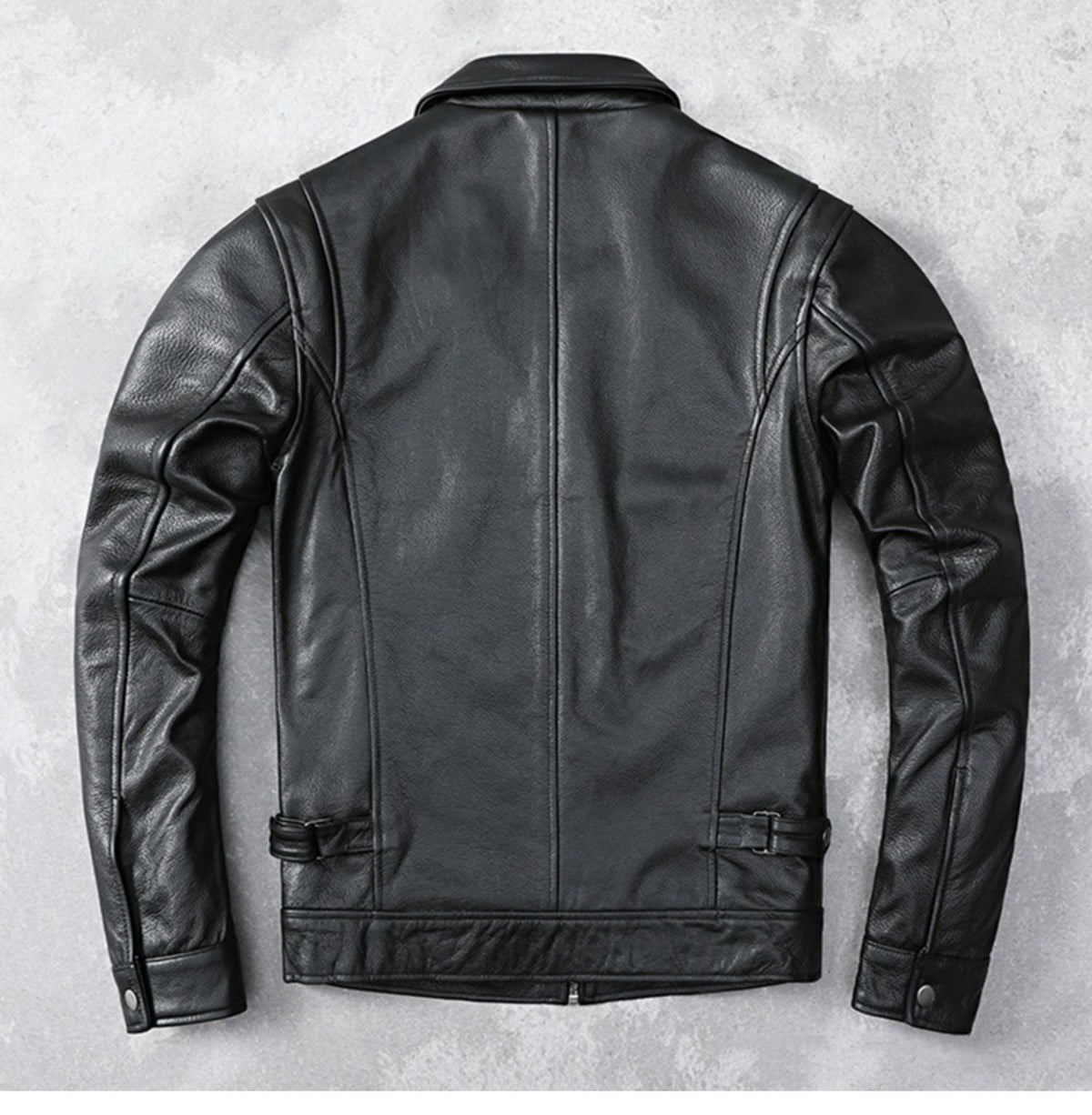 Premium Top-Grain Cowhide Slim-Fit Leather Jacket